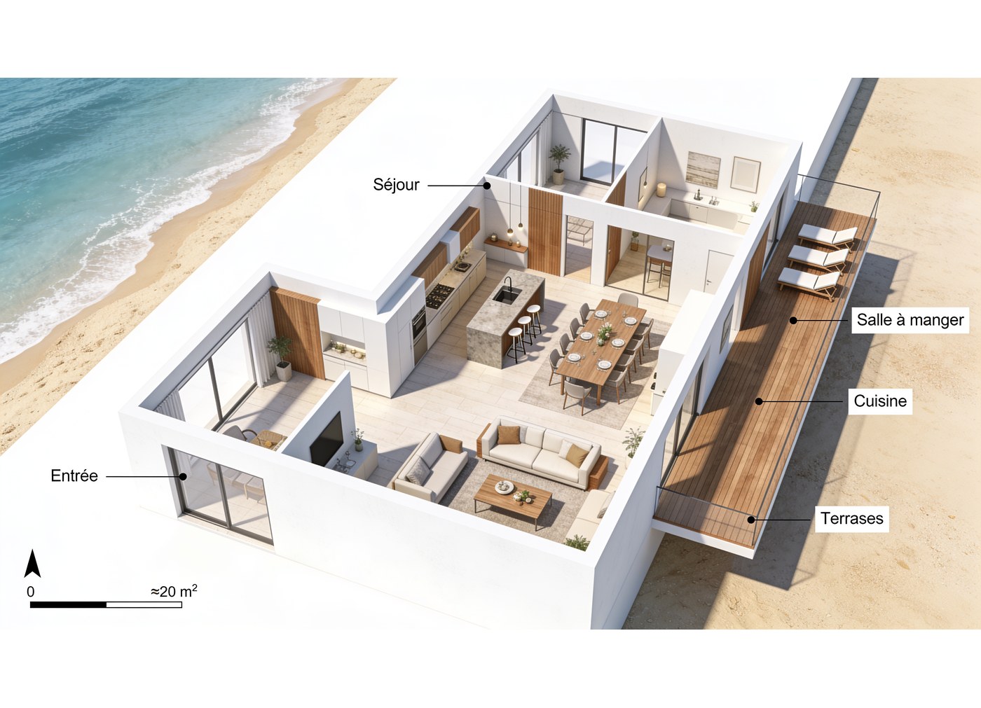 Maison de plage moderne
