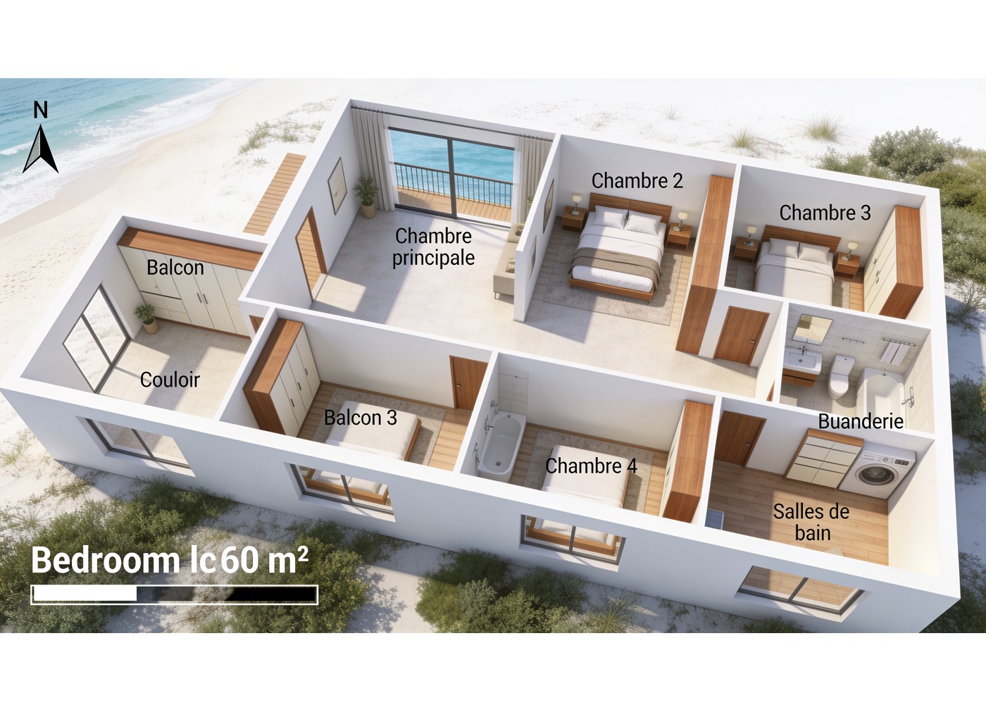 Maison de plage moderne